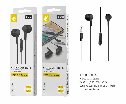 [8944870151474] HEADPHONES CON MICROFONO LENOY, 1,2 M, NERO