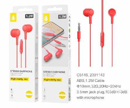 [8944870151481] CUFFIE CON MICROFONO LENOY, 1,2 M, ROSSO