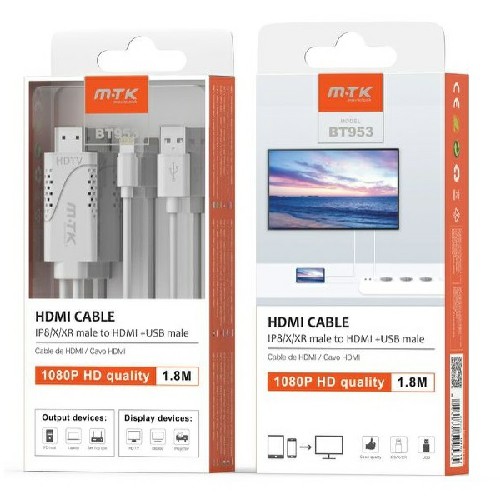[8944870599535] CAVO VIDEO HDMI+USB 1.8M BIANCO
