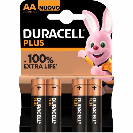[5000394140851] AA MN1500 DURACELL STILO PLUS 100% PILA BL4