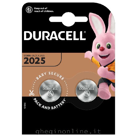 [5000394203907] DURACELL ELECTRONICS CR2025 - BLISTER 2 PEZZI