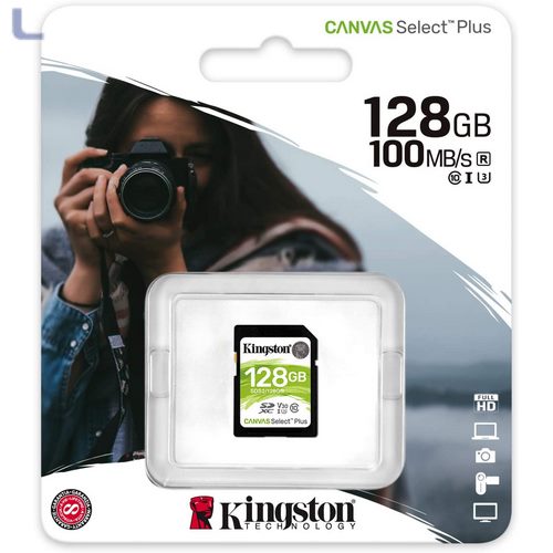 [740617298055] KINGSTON  SD CLASSE 10 128GB CANVAS PLUS SDS2128GB