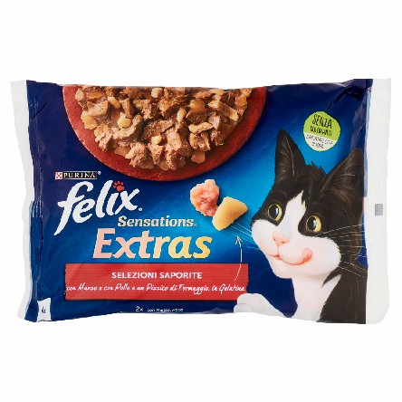 [7613287487377] FELIX SENSATIONS EXTRAS 85GRX4 MANZO/FORM