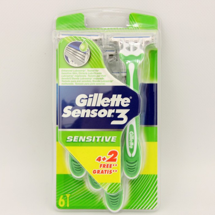 [7702018014859] GILLETTE SENSOR3 RAS.4+2 SENSITIVE