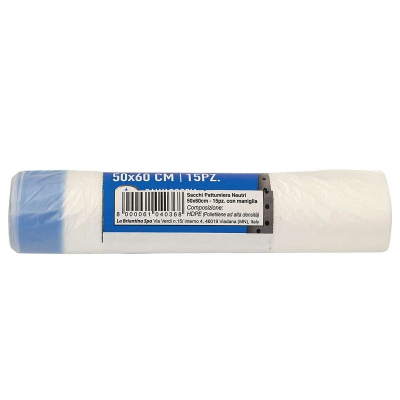 [8000061040368] SACCHI PATTUMIERA NEUTRI 52X60 CM 15PZ C/MAN.30L