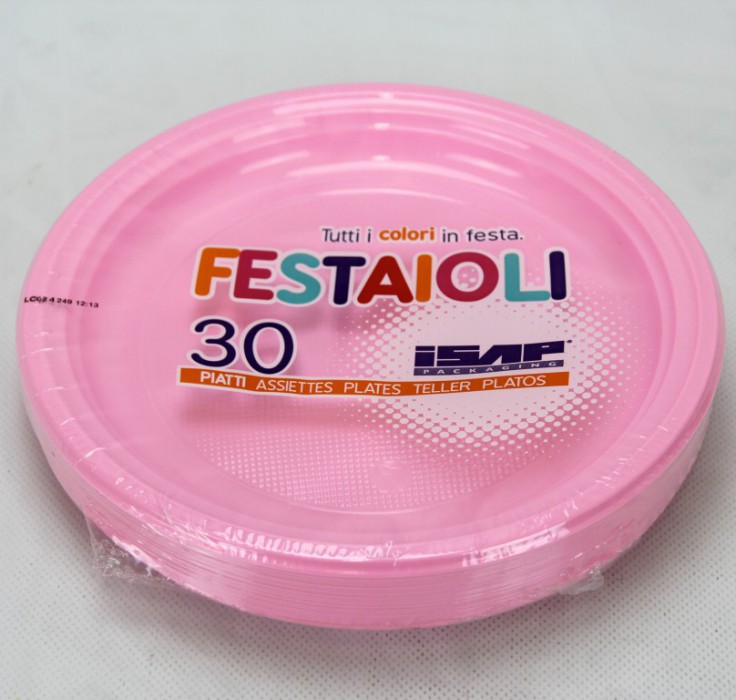 [8000536061614] FESTA ROSA PIATTO PIANO D22CM 30PZ