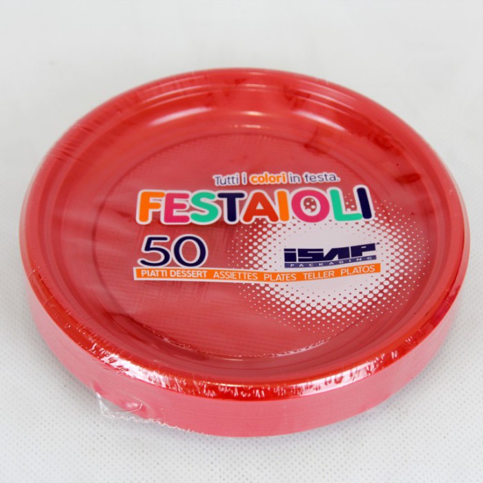 [8000536061652] FESTA ROSSO PIATTO DESSERT D170 50PZ