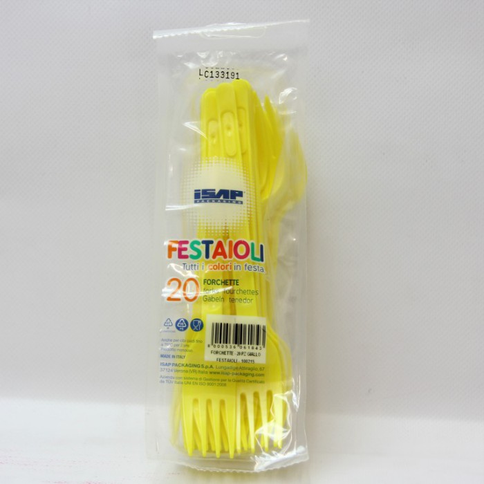 [8000536061843] FESTA GIALLO FORCCHETTA 20PZ