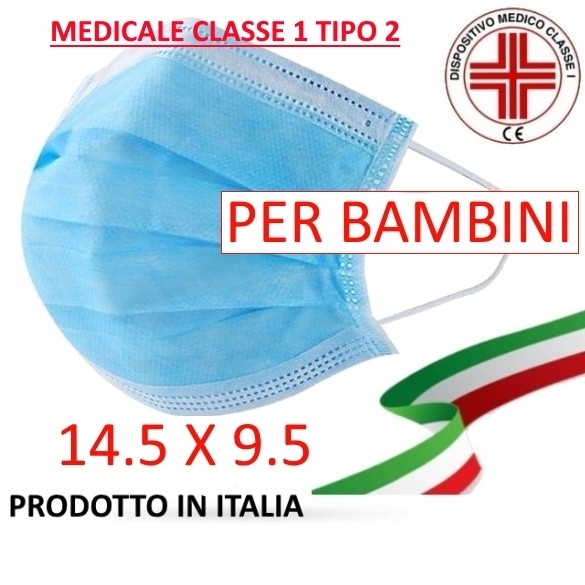 [8000558188887] MASCHERINA CHIRUGICA PER BAMBINI 10PZ