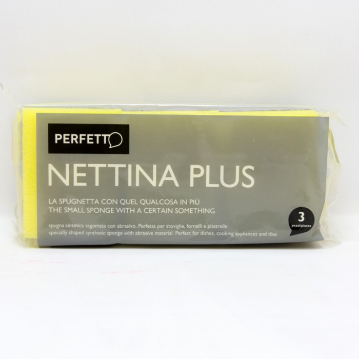 [8000957024403] SPUGNA ABRASIVA *NETTINA PLUS* SAGOMATA 3 PEZZI