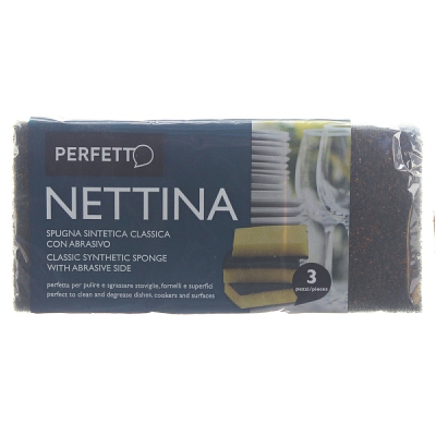 [8000957024502] PERFETTO SPUGNA ABRASIVA NETTINA 3PZ
