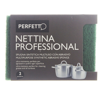 [8000957024519] PERFETTO SPUGNA ABRASIVA NETTINA PROFESSIONAL 2PZ