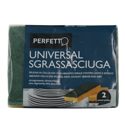 [8000957024618] PERFETTO SPUGNA CELL.ABRAS.UNIV.SGRASSASCIUGA 2PZ