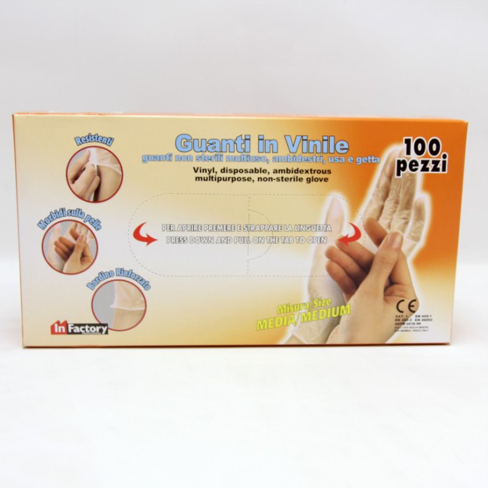 [8000957040113] GUANTI VINILE 100 PZ MEDIA