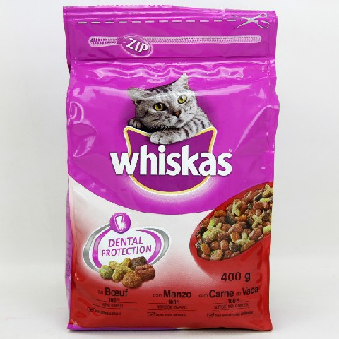 [8001220140240] WHISKAS GATTO CROCCANTINI MANZO GR.400