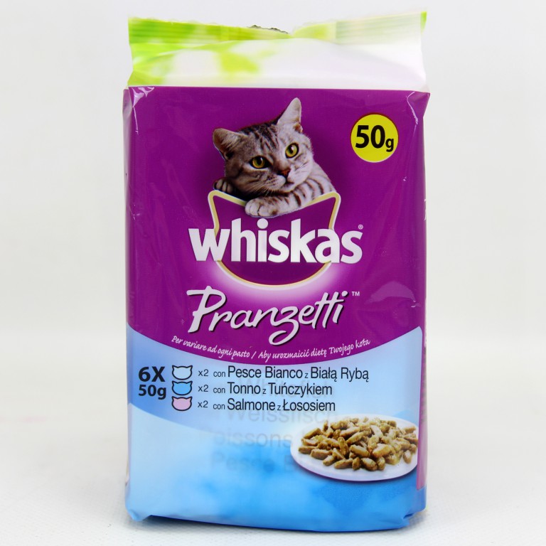 [8001220144842] WHISKAS GATTO PRANZETTI PESCE GR.50X6