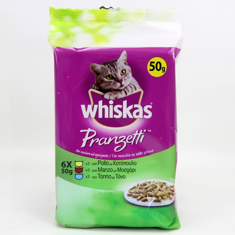 [8001220148772] WHISKAS GATTO PRANZETTI MARI E MONTI GR.50X6
