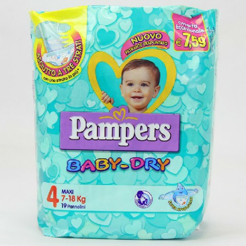 [8001480091283] PAMPERS BABY DRY 4 MAXI 19PZ