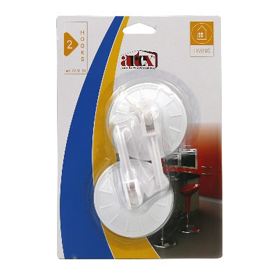 [8001579201302] VENTOSA CON GANCIO HOOKS SET. 2 PZ. DIAM. 70 MM
