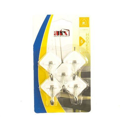 [8001579202231] GANCETTO ADESIVO A ROMBO SET 5 BIANCO