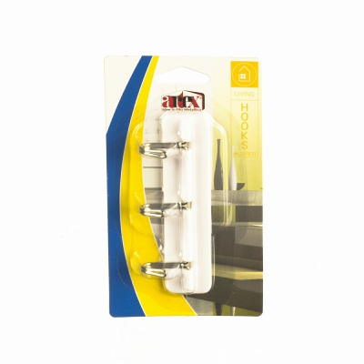 [8001579202279] BARRETTA ADESIVA PLASTICA 3 GANCI METALLO NEUTRO