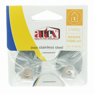 [8001579202903] SET PIASTRINE ADESIVE PICCOLE INOX PER FISS. 2PZ
