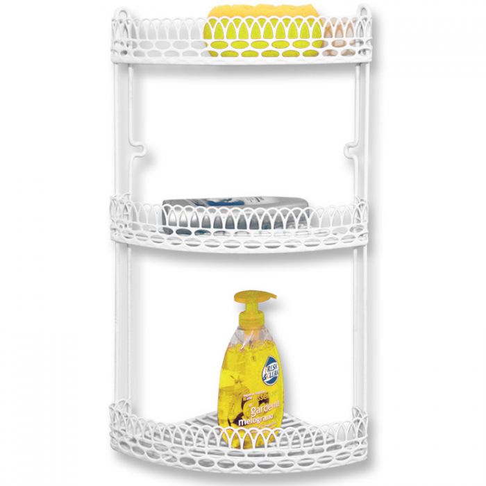 [8001579614355] SCAFFALE 3 PIANI ANGOLO BLANK 23X23X50CM