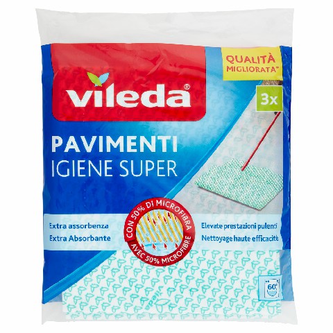 [8001940000077] VILEDA PANNO PAVIM. IGIENE SUPER 3PZ