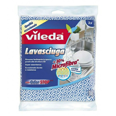 [8001940004532] VILEDA PANNO LAVASCIUGA C/ODOR STOP 3PZ