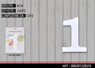 [8002013283762] LETTERA DI LEGNO - 1 - 6CM