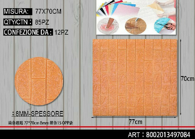[8002013497084] ADESIVO PER PARETE 77X70CM 8MM
