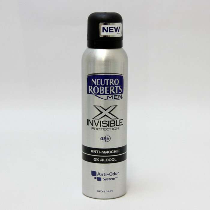 [8002410010923] ROBERTS DEO SPRAY 150ML MEN INVISIBLE