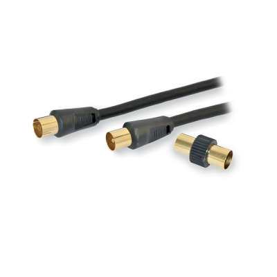 [8002976009522] CAVO ANTENNA HI-QUALITY SPINA/PRESA L 2MT+ADATT