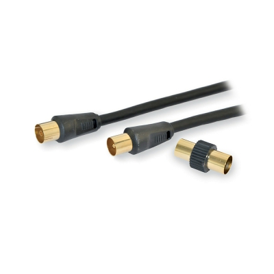 [8002976009539] CAVO ANTENNA HI-QUALITY SPINA/PRESA L 3MT+ADATT
