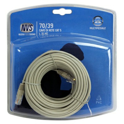 [8002976070393] CAVO DI RETE CAT 5 UTP 2 CONNETTORI RJ L 15MT