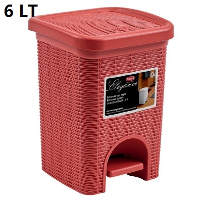 [8003507301191] PATTUMIERA DA BAGNO ELEGANCE ROSSO 6LT