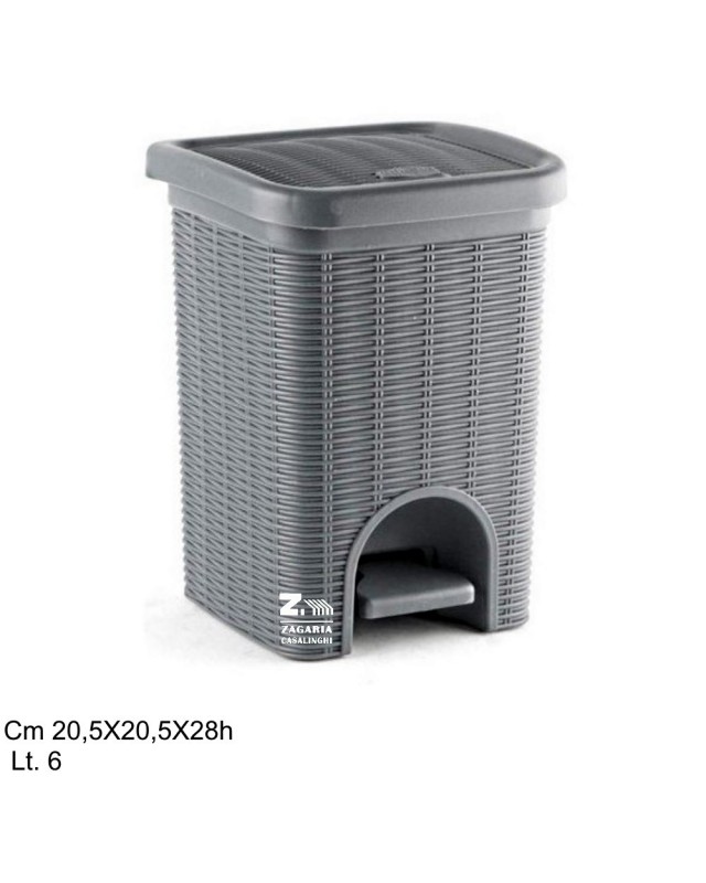[8003507301320] PATTUMIERA DA BAGNO ELEGANCE STONE GREY 6 LT