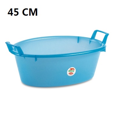 [8003507314504] BACINELLA OVALE CM 45 AZZURRO