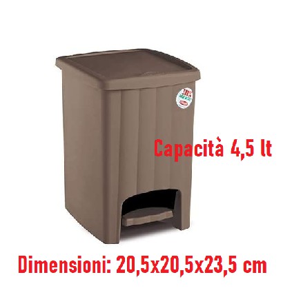 [8003507385238] PATTUMIERA PEDALINA QUADRA TORTORA CHIARO
