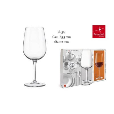 [8004360083224] BORMIOLI SET 3 CALICI LARGE PER VINO ROSSO 500CC