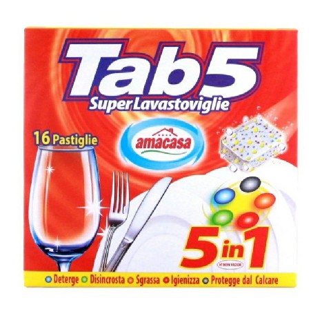 [8004393003046] TAB 5 LAVASTOVIGLIE TABS 16 AMACASA