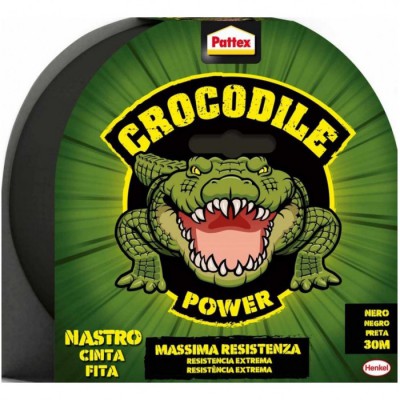 [8004630922079] PATTEX CROCODILE NASTRO TELATO NERO 30M