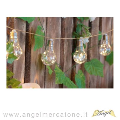 [8004927200538] 10 DECORAZIONI LAMPADINE LED 6X9CM 2,7M
