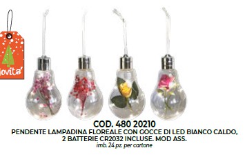 [8004927202105] PENDENTE LAMPADINA FLOREALE