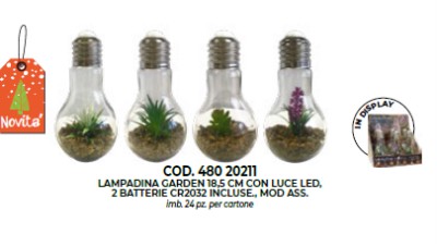 [8004927202112] LAMPADINA GARDEN 18,5 CM CON LUCE LED