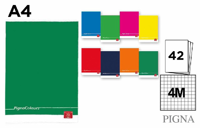 [8005235187719] *PIGNA COLOURS MAXI QUADERNO A4 42FF 80G 4M