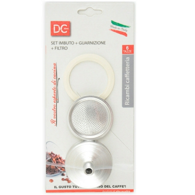 [8008154807454] SET IMBUTO + GUARNIZIONE + FILTRO 6 TAZZE 1PZ
