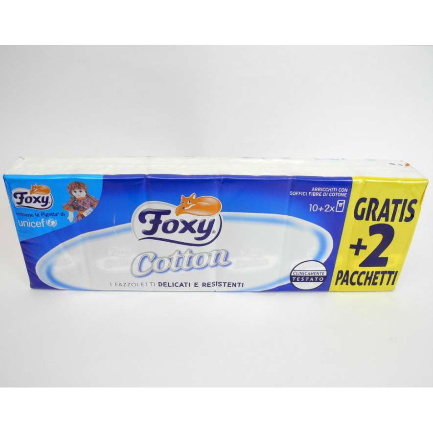 [8008260104140] FOXY FAZZOLETTI COTTON P10+2